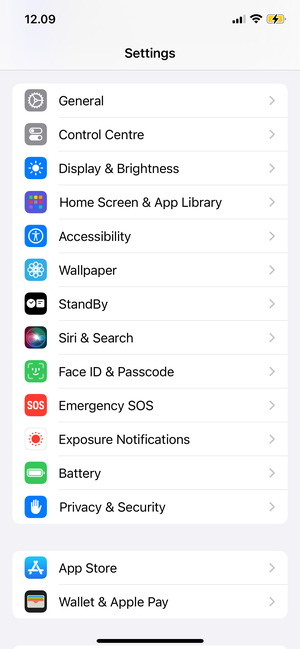 Scroll to and select Face ID & Passcode