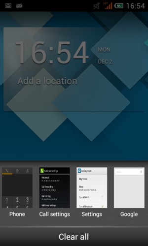 The apps shown in the menu are apps running on your Alcatel. Scroll to the left to see all open apps.