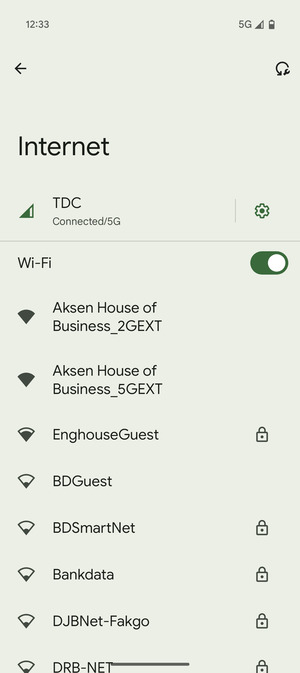 Select the wireless network you want to connect to