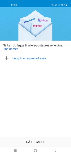 Velg Legg til en e-postadresse