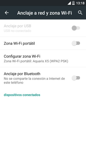 Seleccione Configurar zona Wi-Fi 