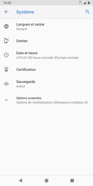 Sélectionnez Options avancées