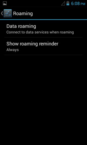 Select Data roaming