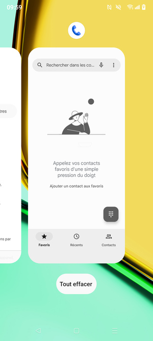 Sélectionnez Tout effacer pour fermer toutes les applis en cours d'exécution