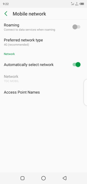 To change network if network problems occur, turn off Automatically select network