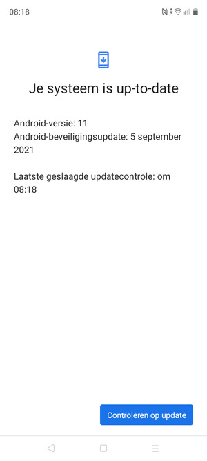 Als uw telefoon up-to-date is, zult u het volgende scherm zien