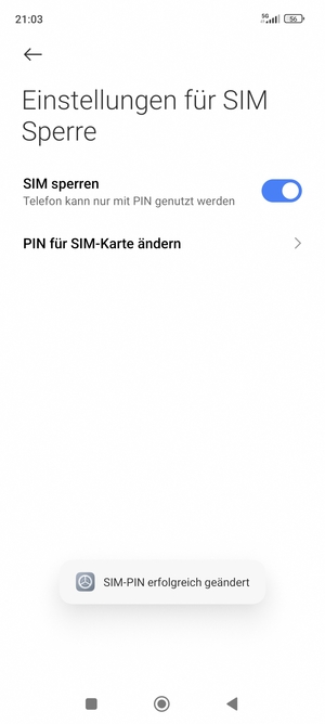 Ihre SIM-PIN wurde geändert