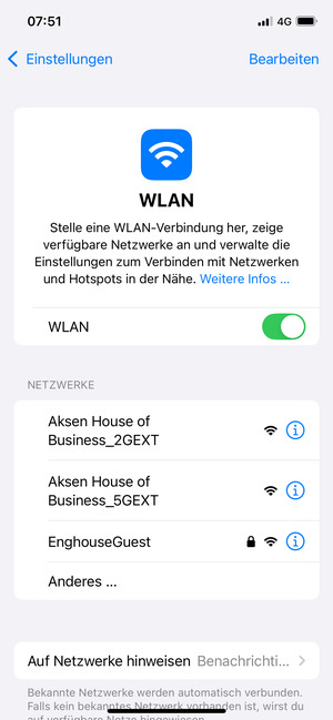 Wählen Sie das Wireless-Netzwerk, zu dem Sie eine Verbindung herstellen möchten