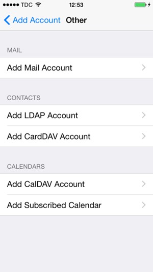 Select Add CardDAV Account