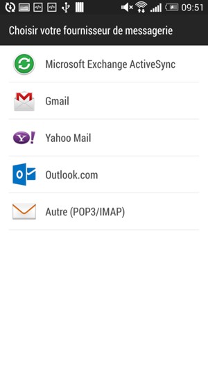 Sélectionnez Gmail ou Outlook.com (Hotmail)
