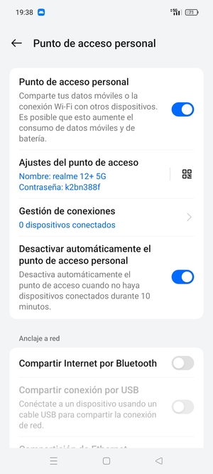 El teléfono ha sido configurado para su uso como módem