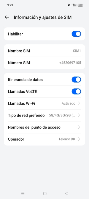 Activar o desactivar Itinerancia de datos