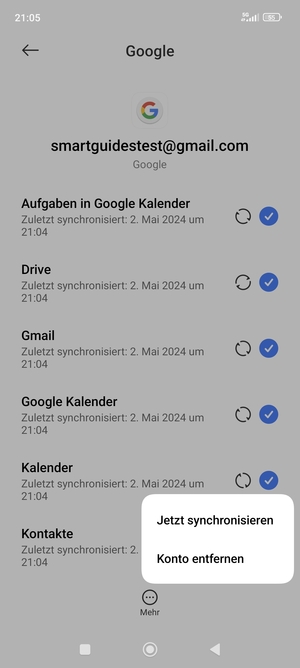 Wählen Sie Jetzt synchronisieren