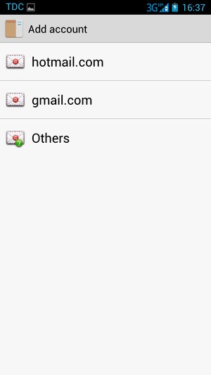 Select hotmail.com or gmail.com