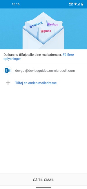 Vælg GÅ TIL GMAIL