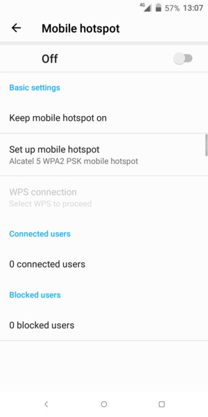 Select Set up Wi-Fi hotspot / Set up mobile hotspot