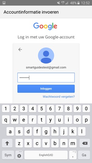 Voer uw Gmail wachtwoord in en selecteer Inloggen