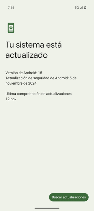 Si su teléfono está actualizado, verá la siguiente pantalla