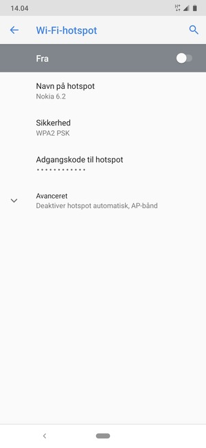 Vælg Adgangskode til hotspot