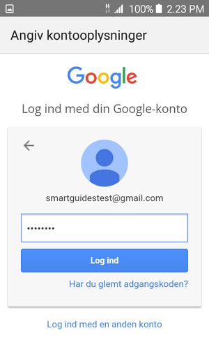 Indtast din Gmail adgangskode og vælg Log ind