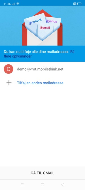 Vælg GÅ TIL GMAIL