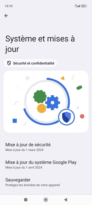 Sélectionnez Mise à jour du système Google Play