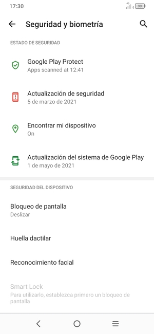 Seleccione Actualización del sistema  de Google Play