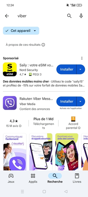 Sélectionnez l'appli