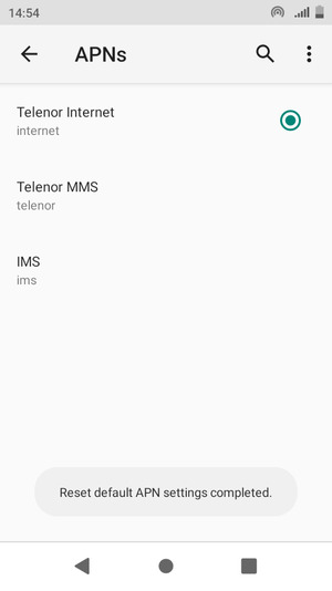 Your phone will reset to default Internet and MMS settings