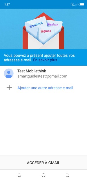 Sélectionnez ACCÉDER  À GMAIL