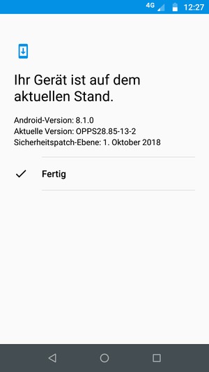 Falls Ihr Handy aktualisiert ist, wählen Sie Fertig