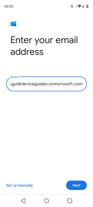 Enter your Email address and select Set up manually