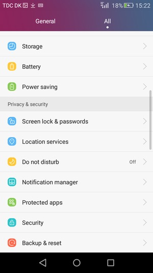 To activate your screen lock, go to the Settings menu and select Screen lock & passwords