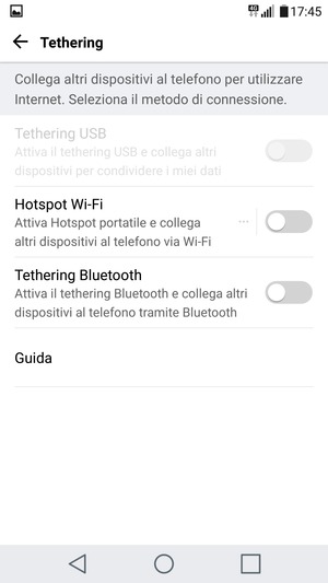 Seleziona Hotspot Wi-Fi