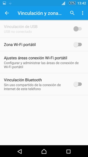 Seleccione Ajustes áreas conexión Wi-Fi portátil
