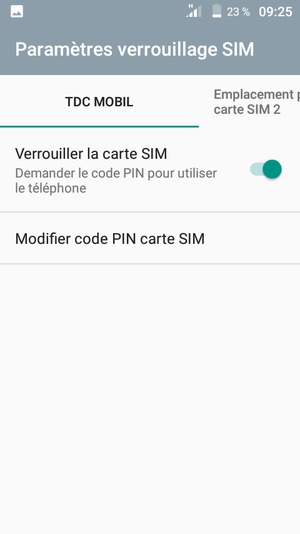 Sélectionnez Digicel et sélectionnez Modifier code PIN carte SIM