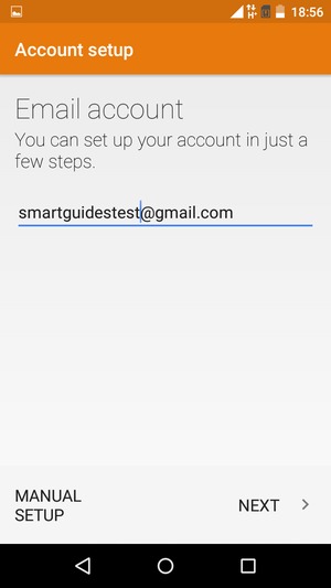 Enter your Gmail or Hotmail address. Select NEXT