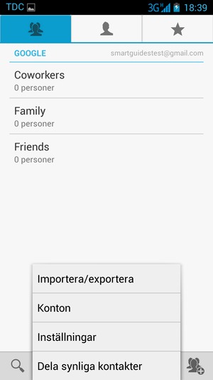 Välj Importera/exportera