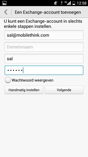 Voer uw e-mailadres, gebruikersnaam en wachtwoord in. Selecteer Volgende