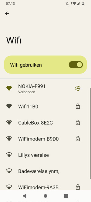 U bent nu verbonden met het WiFi-netwerk