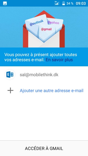 Sélectionnez ACCÉDER À GMAIL