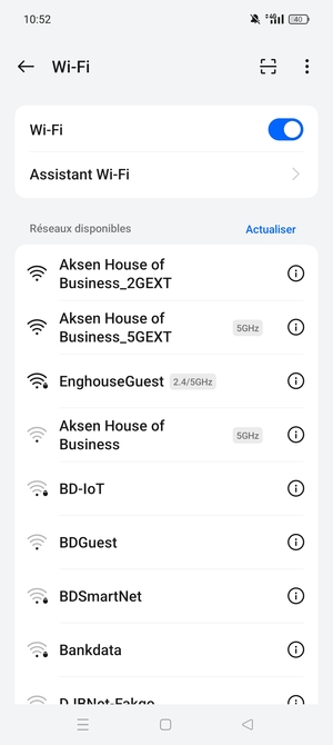 Sélectionnez le réseau sans fil auquel vous souhaitez vous connecter