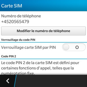 Activer Verrouillage carte SIM par PIN