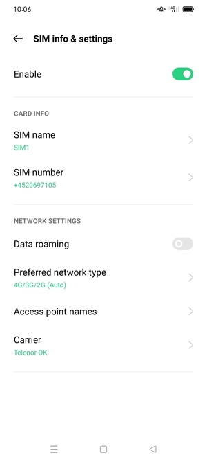 To change network if network problems occur, select Carrier