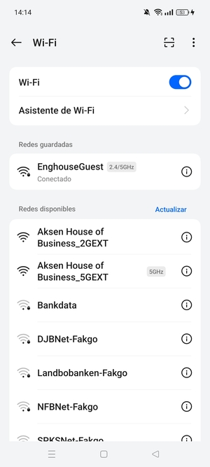 Ahora está conectado a la red Wi-Fi