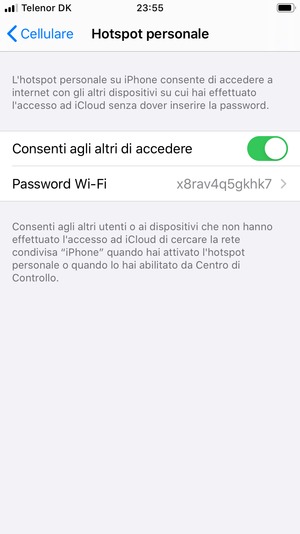 Seleziona Password Wi-Fi