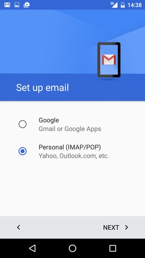 Select Personal (IMAP/POP) and select NEXT