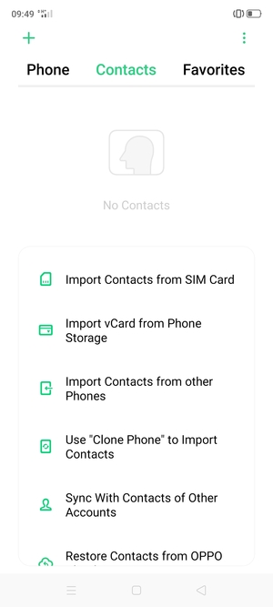 Select Import Contacts from SIM Card