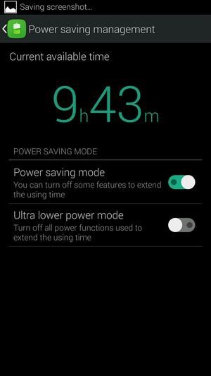 Turn Power saving mode on