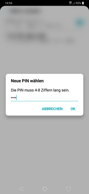 Geben Sie Ihre Neue SIM-Karte PIN ein und wählen Sie OK